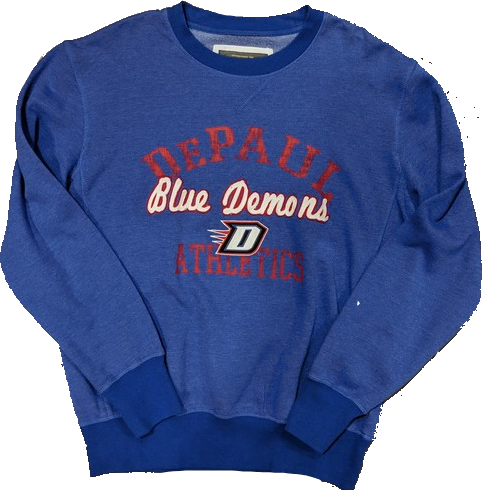 DePaul Blue Demons Royal Colosseum Crew Neck Sweatshirt for Men product image 1, provided for visual reference and product