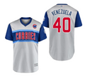 Chicago Cubs Willson Contreras "Venezuela" Majestic Gray 2019 MLB Little League Classic Replica Player Jersey for Men