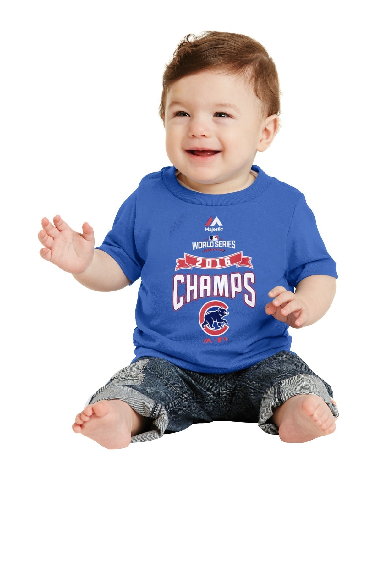 Majestic Chicago Cubs Infant Royal 2016 World Series Champs T-Shirt product image 1, provided for visual reference and