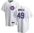 NIKE Men Jake Arrieta Chicago Cubs White Home Premium Twill Replica Jersey product image 1, provided for visual reference