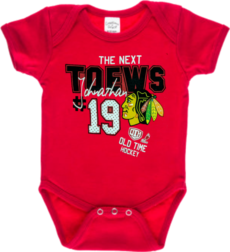 NHL Chicago Blackhawks "The Next Jonathan Toews" Infant Jersey Creeper product image 1, provided for visual reference and