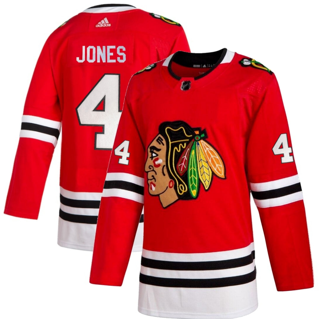 Seth Jones Chicago Blackhawks Home Red Adidas Authentic Jersey for Men product image 1, provided for visual reference and