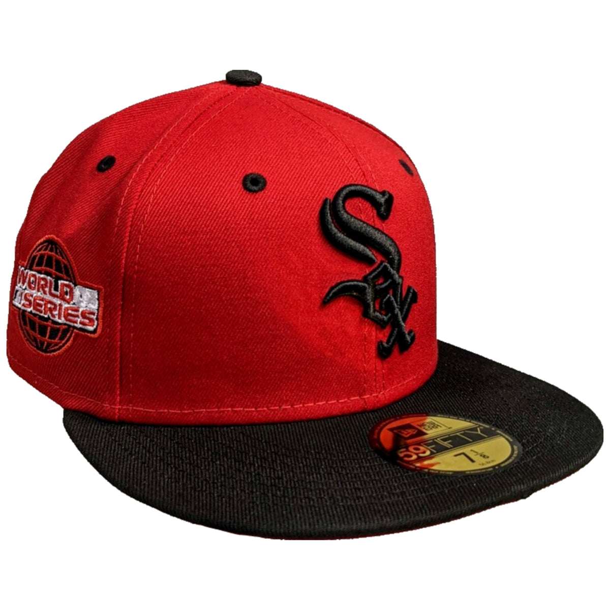 Chicago White Sox New Era 2005 World Series Side Patch 2 Tone Red and Black 59FIFTY Fitted Hat for Men product image 1,