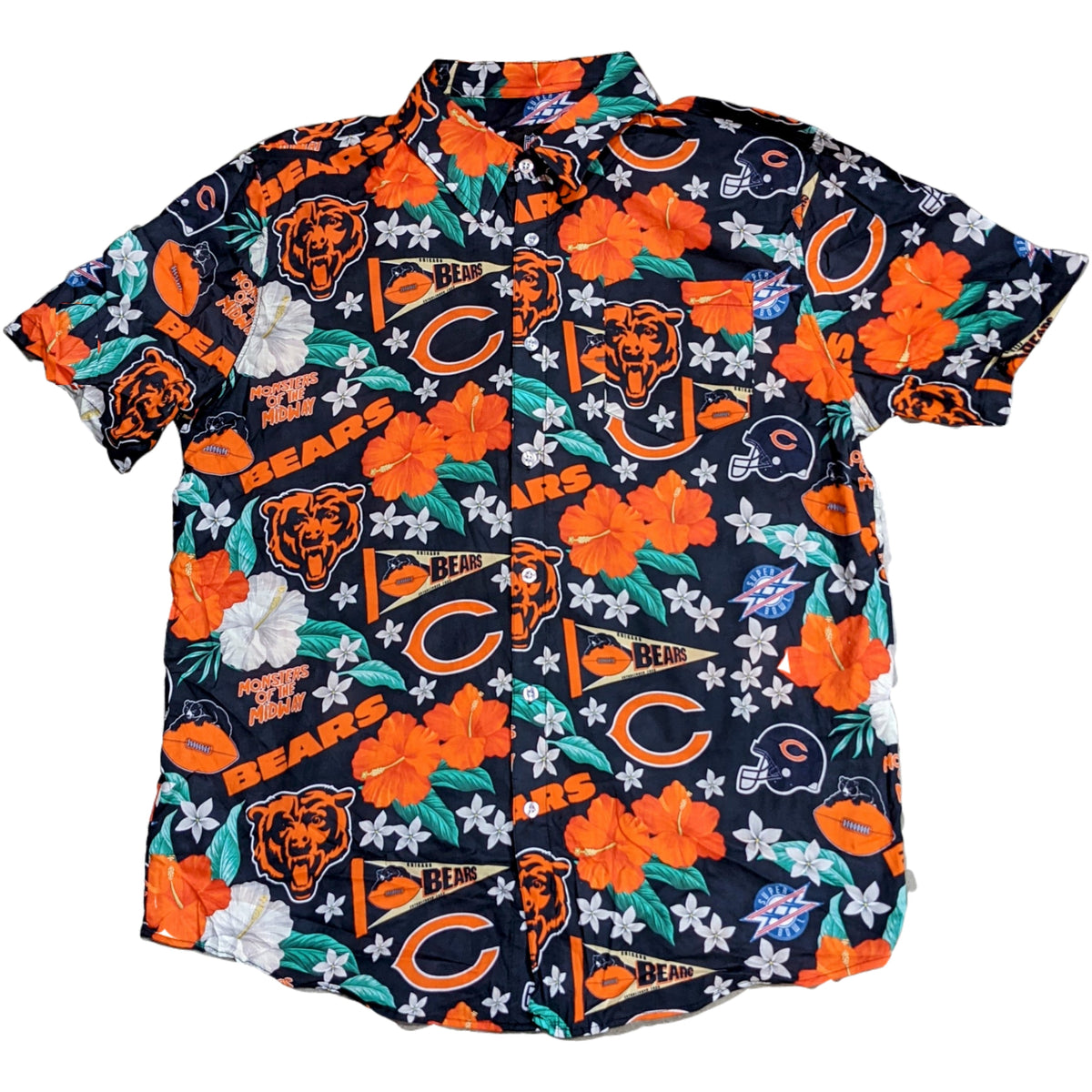 Bears Floral Button Down Hawaiian Shirt for Men product image 1, provided for visual reference and product detail review