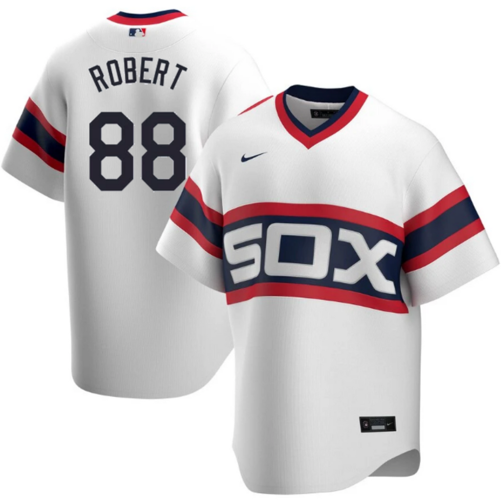 NIKE Men Luis Robert Chicago White Sox 1983 Alternate White Premium Stitch Replica Jersey product image 1, provided for