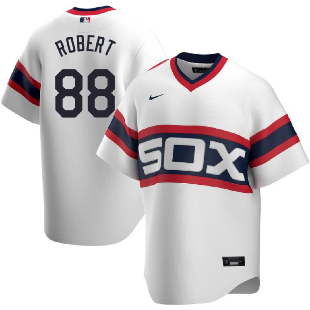 NIKE Men Luis Robert Chicago White Sox 1983 Alternate White Premium Stitch Replica Jersey product image 1, provided for