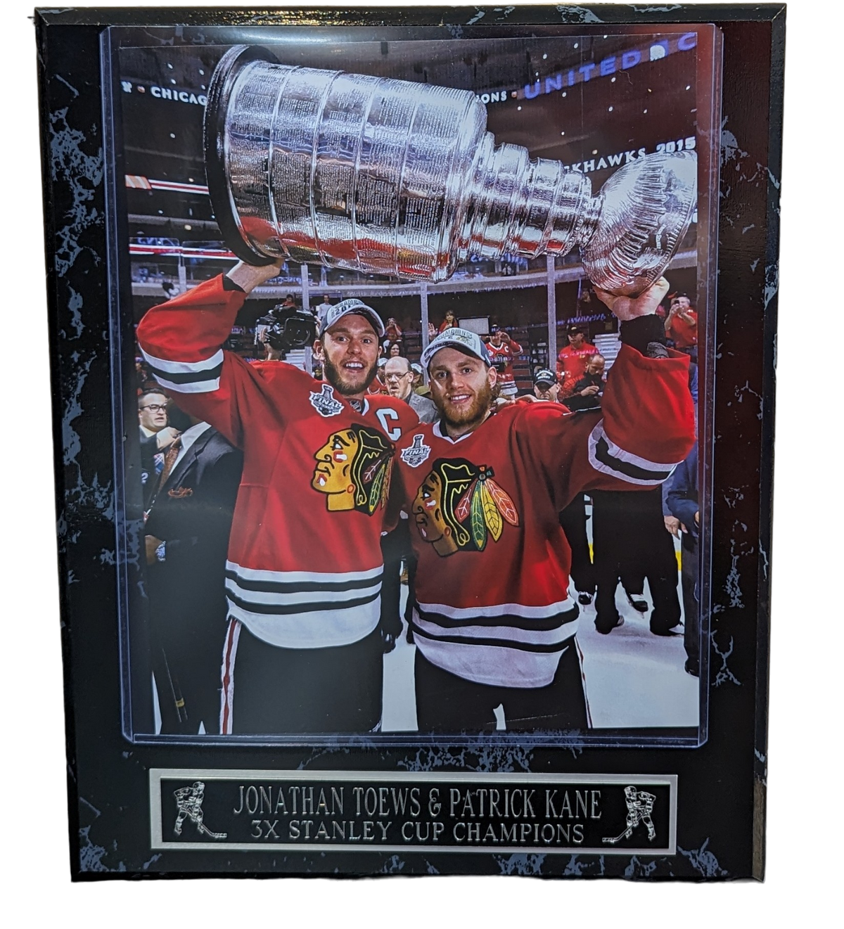 Patrick Kane Jonathan Toews Chicago Blackhawks 2015 Stanley Cup Champions Wall Plaque product image 1, provided for visual