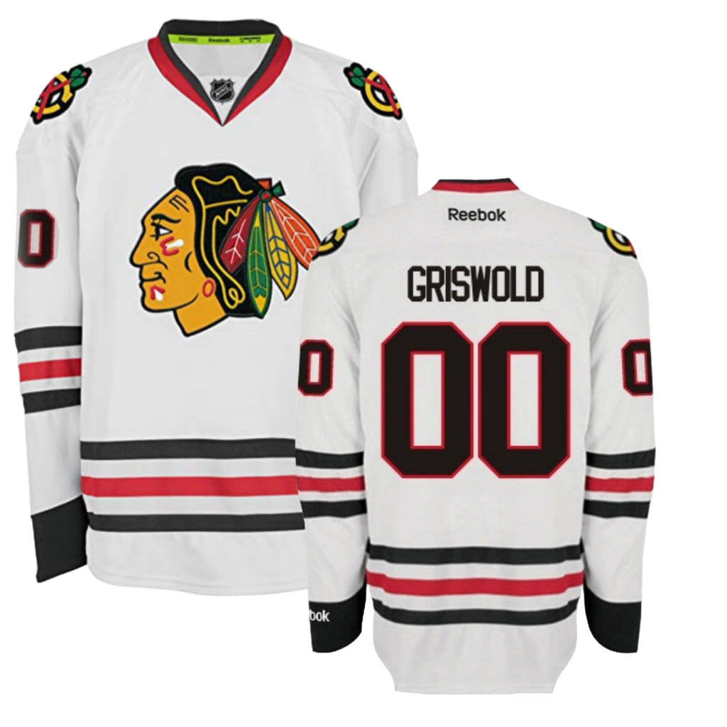 Clark Griswold Christmas Vacation Chicago Blackhawks White Reebok Authentic EDGE 2 Jersey for Men product image 1, provided