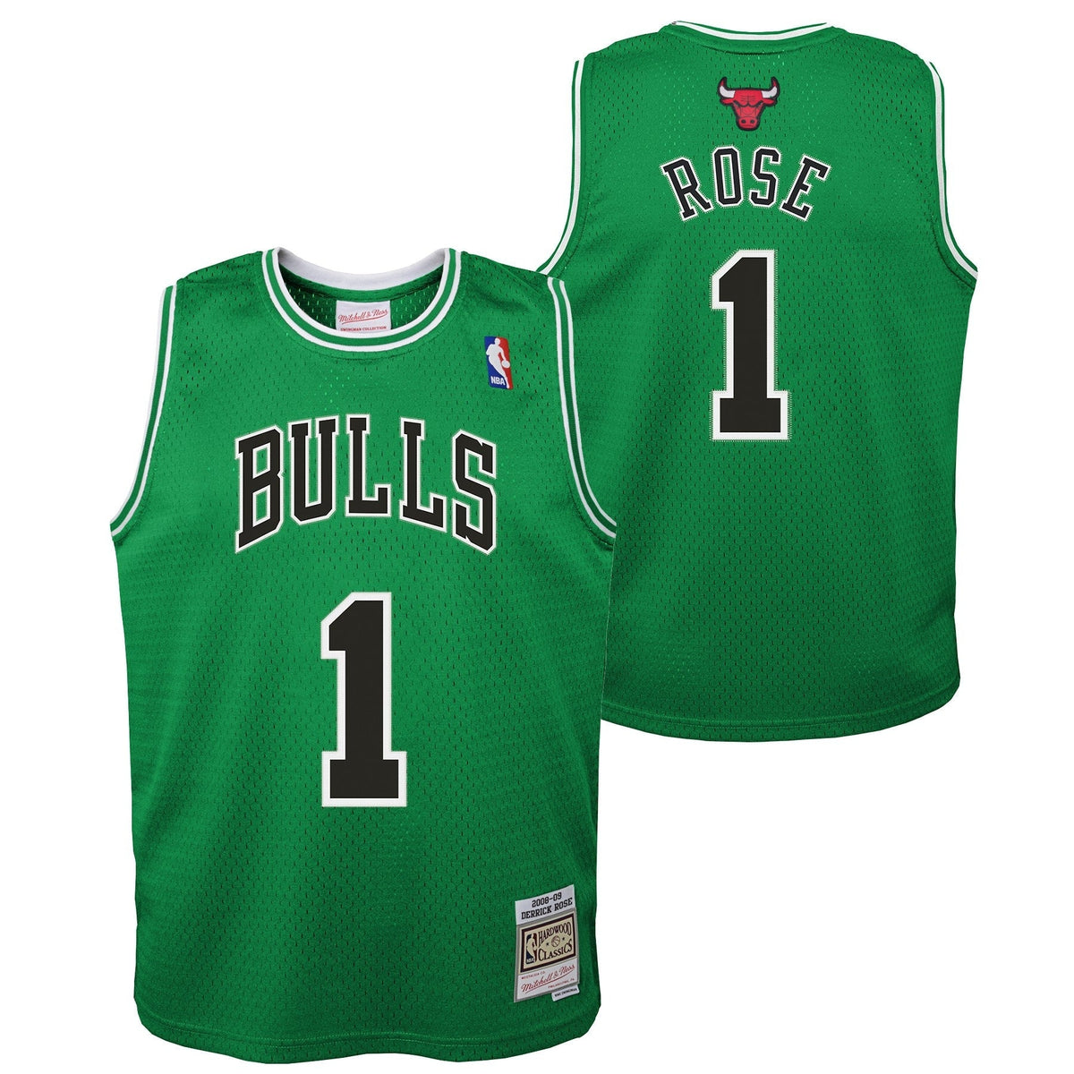 Youth Chicago Bulls Derrick Rose Mitchell & Ness Kelly Green St. Patricks Day Hardwood Classics Swingman Jersey product