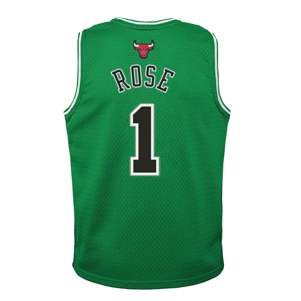 Youth Chicago Bulls Derrick Rose Mitchell & Ness Kelly Green St. Patricks Day Hardwood Classics Swingman Jersey product