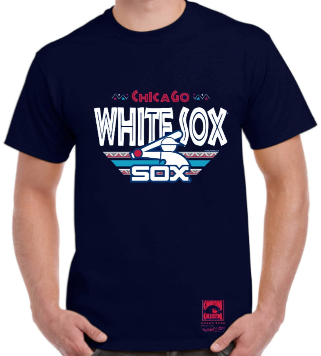 Chicago White Sox Mitchell And Ness Navy Tribal T-Shirt for Men product image 2, provided for visual reference and product