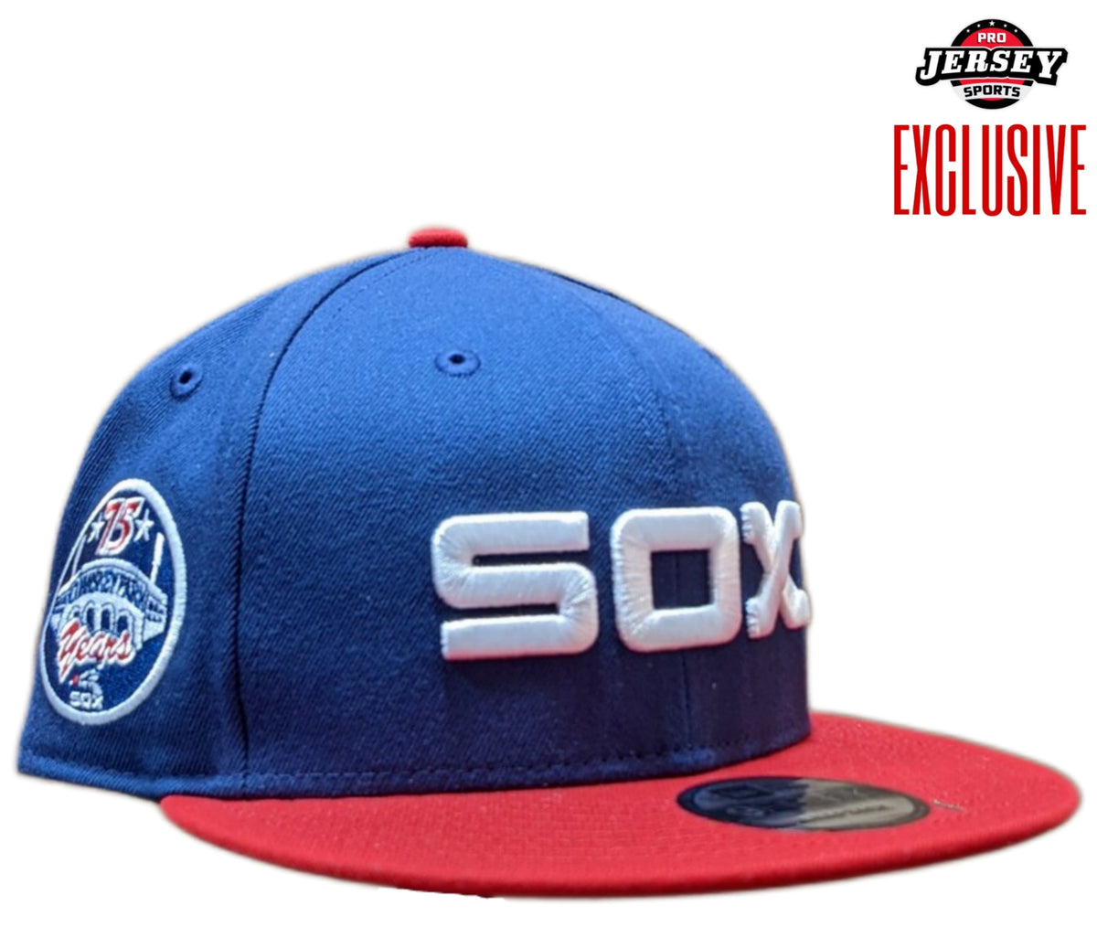 Mens Chicago White Sox New Era 1983 Road Cooperstown Collection 2 Tone Red & Navy 75th Anniversary of Comiskey Park 9FIFTY