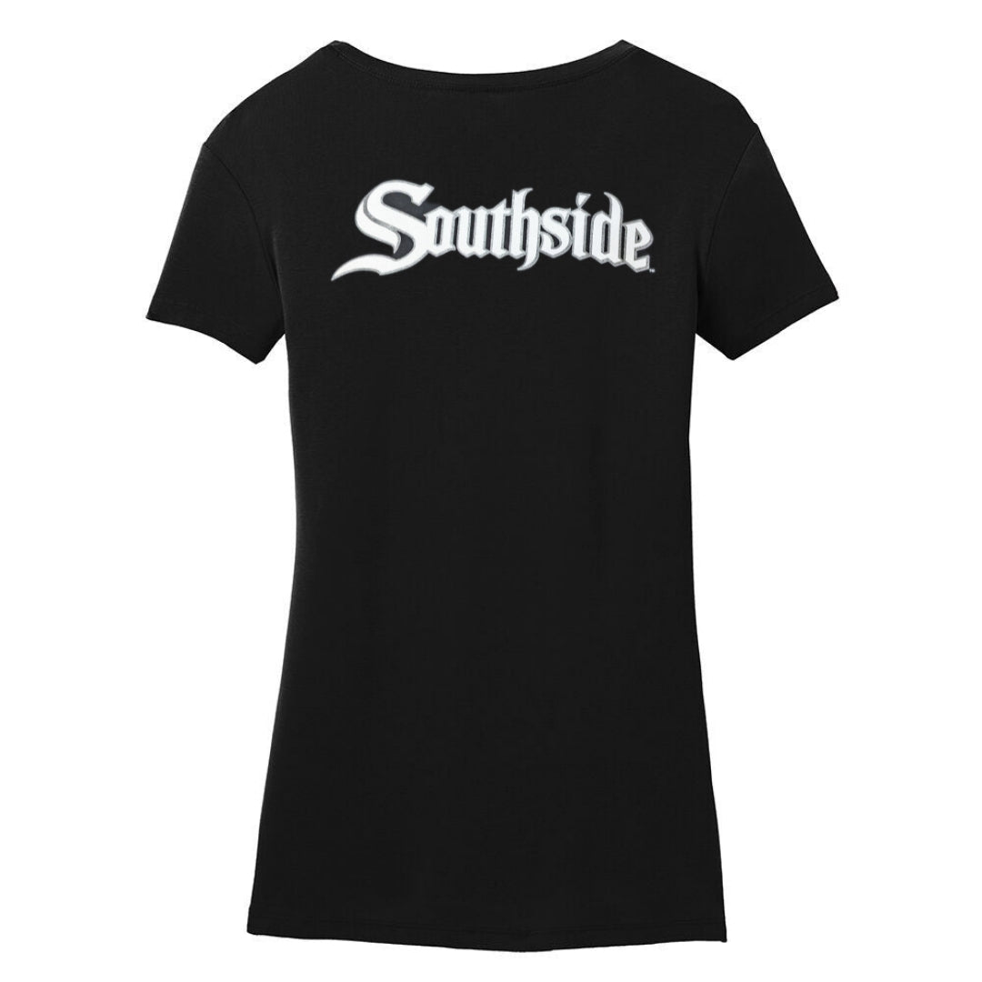 Chicago White Sox City Connect New Era CHI V-Neck T-Shirt - Black for Women product image 2, provided for visual reference