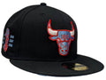 Chicago Bulls Black/Sky Blue UNC to Chicago 59FIFTY Fitted Hat for Men product image 1, provided for visual reference and