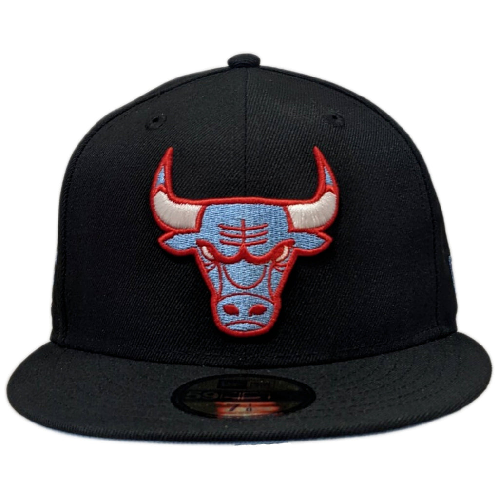 Chicago Bulls Black/Sky Blue UNC to Chicago 59FIFTY Fitted Hat for Men product image 2, provided for visual reference and