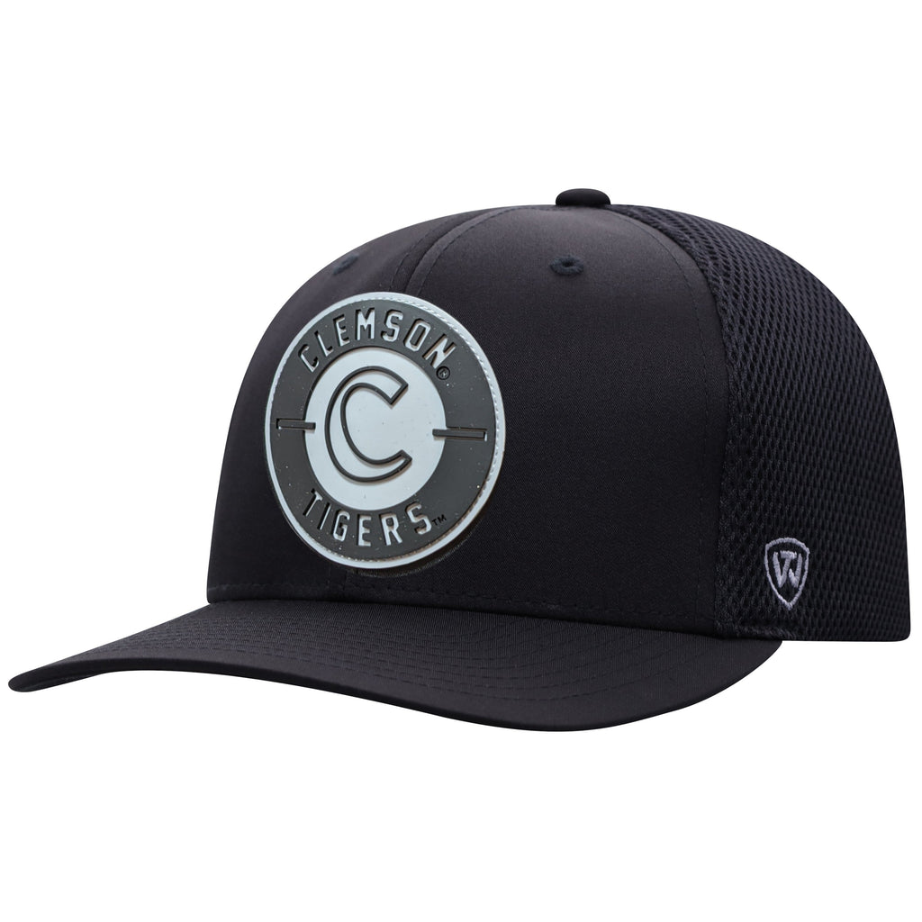 Top Of The World Clemson Tigers Black Abbott One Fit Flex Fit Hat for Men product image 1, provided for visual reference and