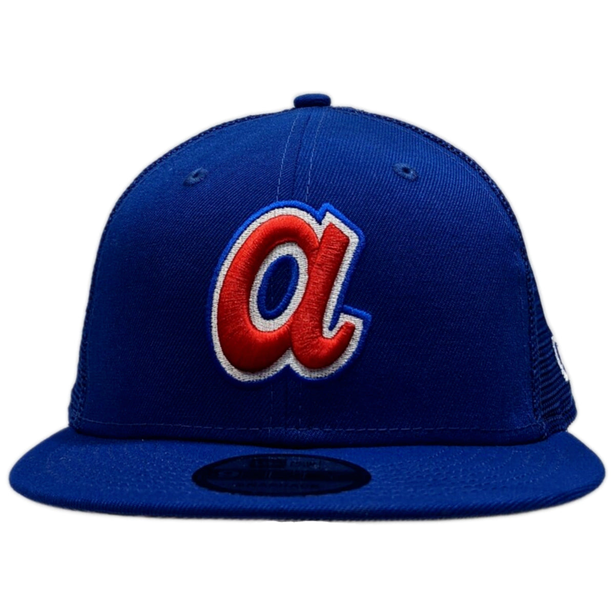 Atlanta Braves New Era Cooperstown Collection Royal Mesh 9FIFTY Adjustable Snapback Hat for Men product image 2, provided