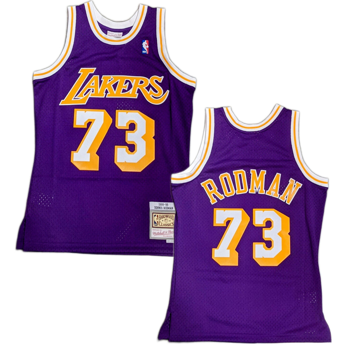 Los Angeles Lakers Dennis Rodman Mitchell & Ness 1998-99 Hardwood Classics Purple Swingman Jersey for Men product image 1,