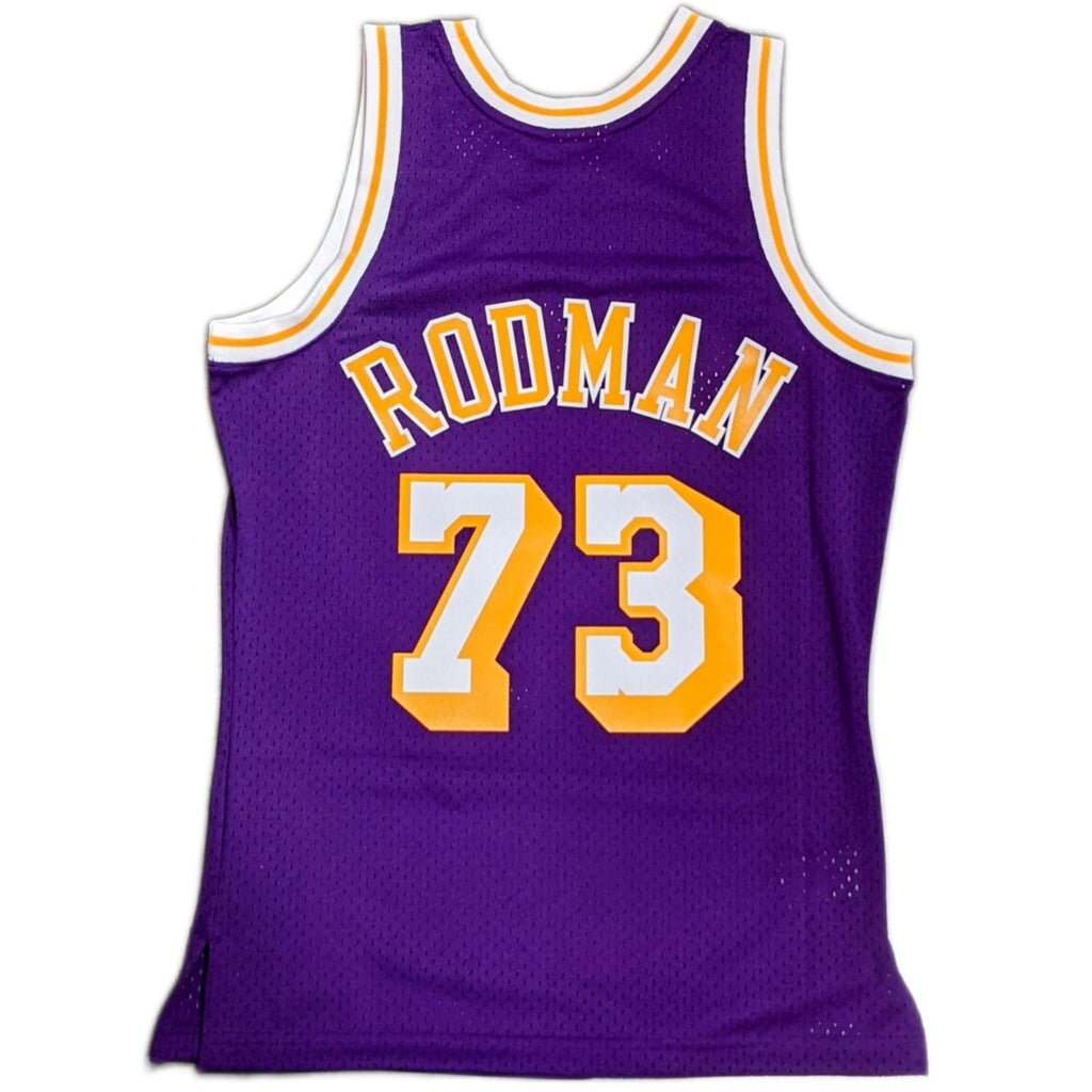 Los Angeles Lakers Dennis Rodman Mitchell & Ness 1998-99 Hardwood Classics Purple Swingman Jersey for Men product image 3,