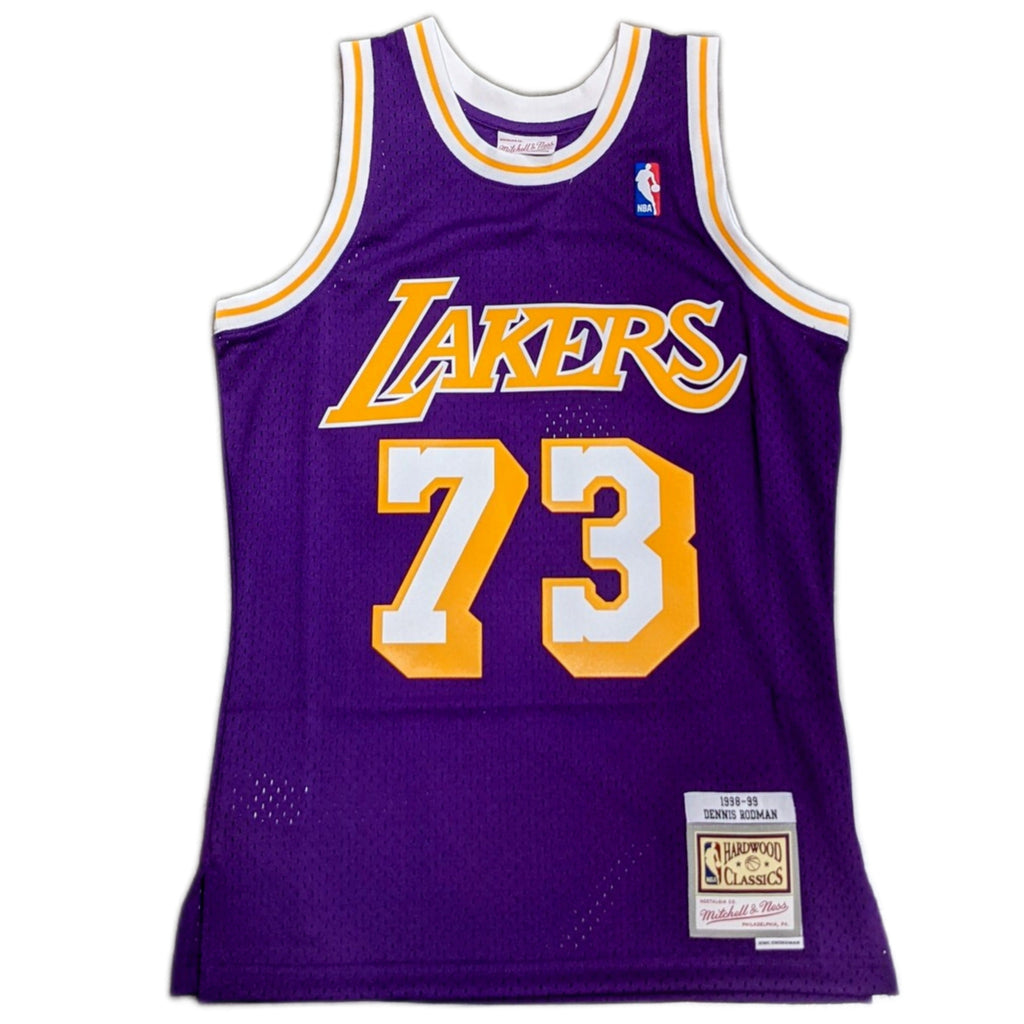 Los Angeles Lakers Dennis Rodman Mitchell & Ness 1998-99 Hardwood Classics Purple Swingman Jersey for Men product image 2,