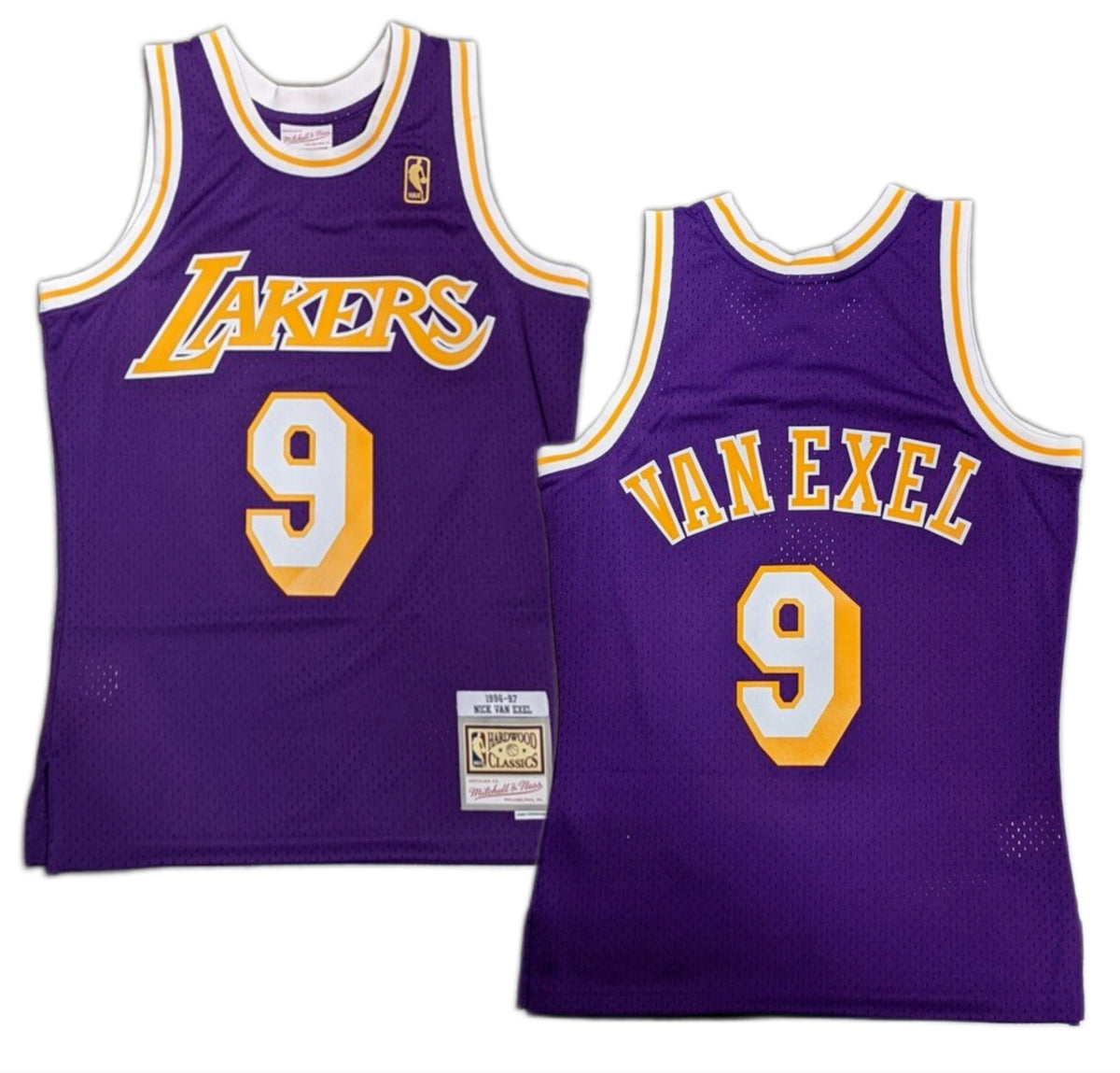 Mitchell & Ness Nick Van Exel Los Angeles Lakers Purple 1996-97 Hardwood Classics Swingman Jersey for Men product image 1,