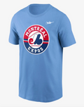 Montreal Expos Valor Blue Cooperstown Collection Logo T-Shirt for Men product image 1, provided for visual reference and