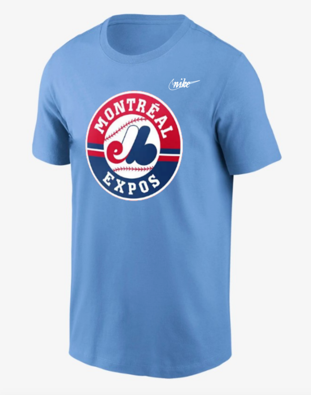 Montreal Expos Valor Blue Cooperstown Collection Logo T-Shirt for Men product image 1, provided for visual reference and