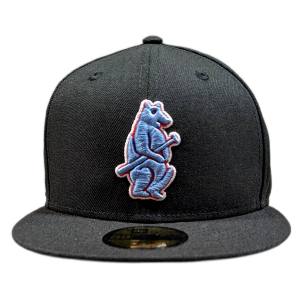 Chicago Cubs Cooperstown Collection Wrigley Field Black/ Sky Blue New Era 59FIFTY Fitted Hat product image 2, provided for