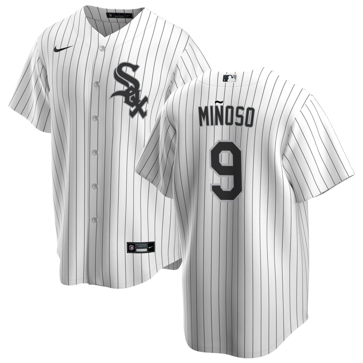 NIKE Men Minnie Minoso Chicago White Sox White Home Premium Twill Replica Jersey product image 1, provided for visual