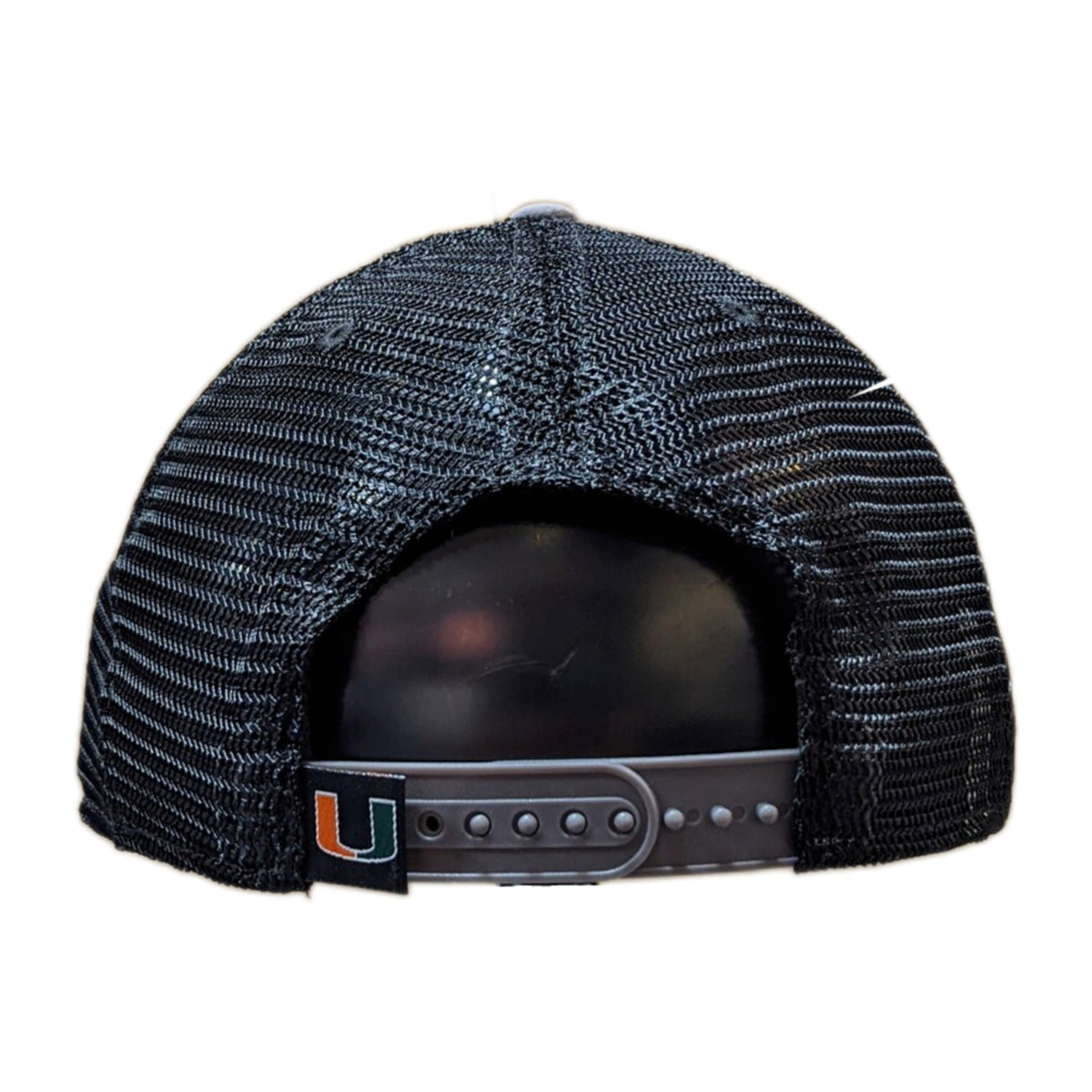 Miami Hurricanes Top of the World Gray/Black Trucker Adjustable Snapback Hat product image 2, provided for visual reference
