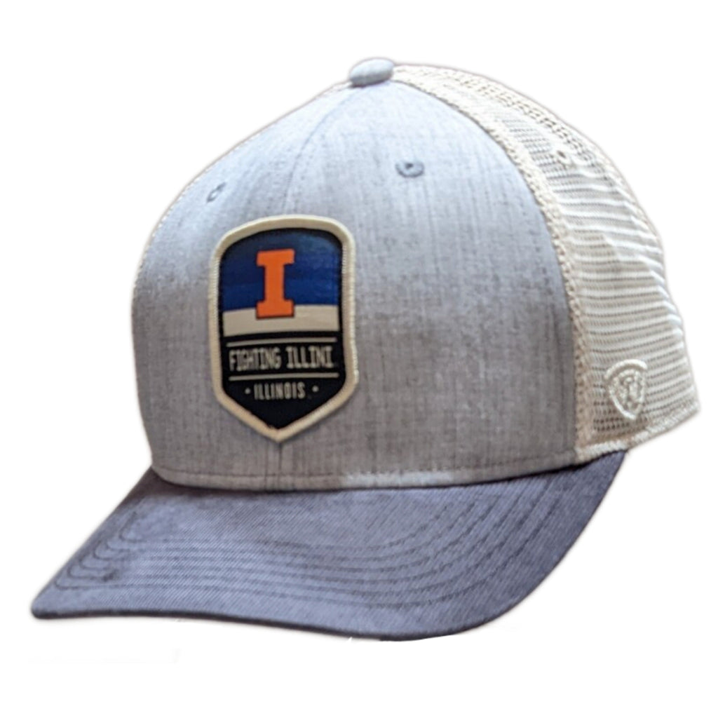 Illinois Fighting Illini Steel Heather Trucker Adjustable Top of the World Hat product image 1, provided for visual