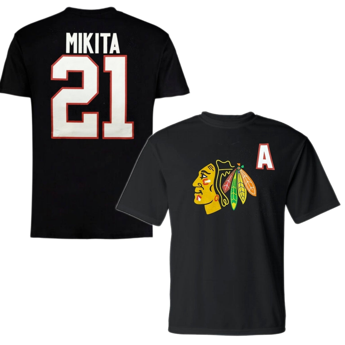 Chicago Blackhawks Stan Mikita Black Player T-Shirt for Men product image 1, provided for visual reference and product