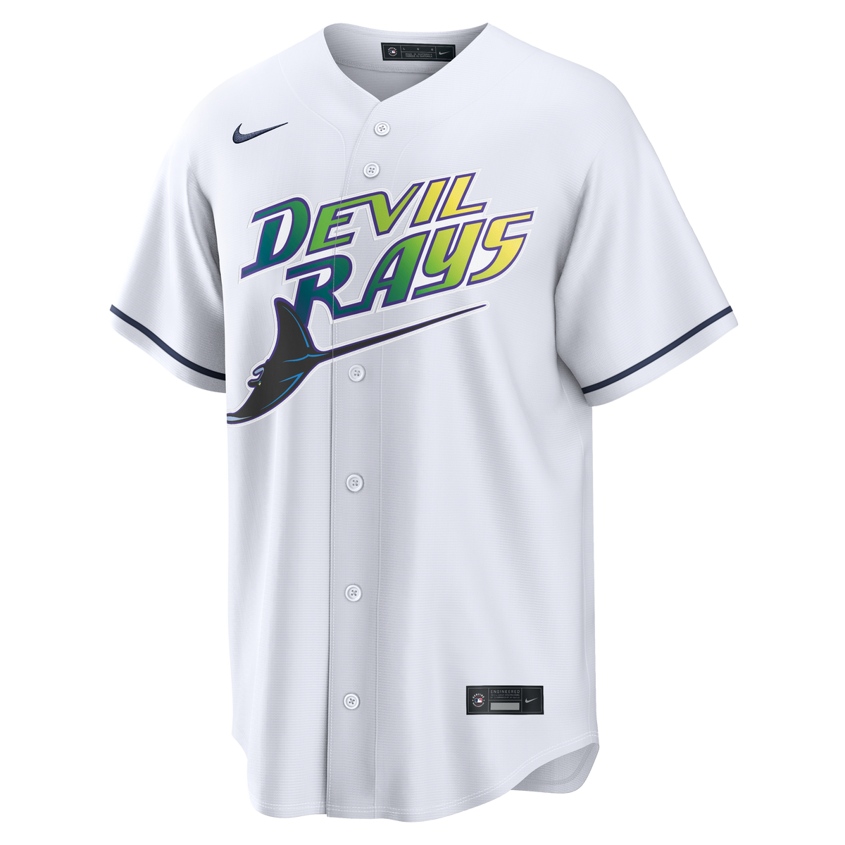 Tampa Bay Devil Rays Nike White Home Replica Team Jersey for Men product image 2, provided for visual reference and product