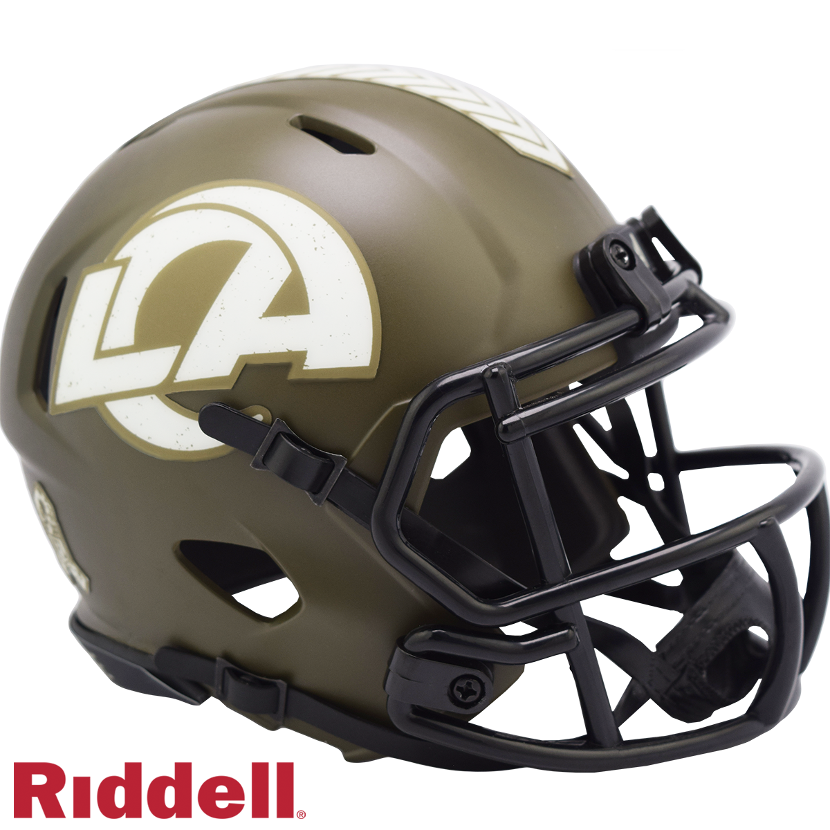 Riddell Los Angeles Rams 2022 Salute To Service Speed Mini Helmet product image 1, provided for visual reference and product