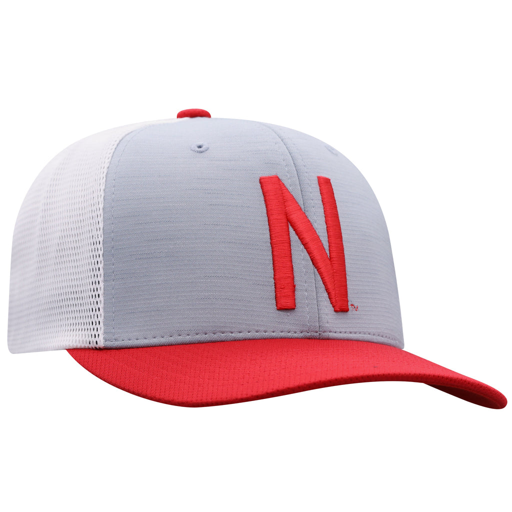 Nebraska Cornhuskers Stamp 3-Tone Flex Fit Hat By Top Of the World for Men product image 3, provided for visual reference