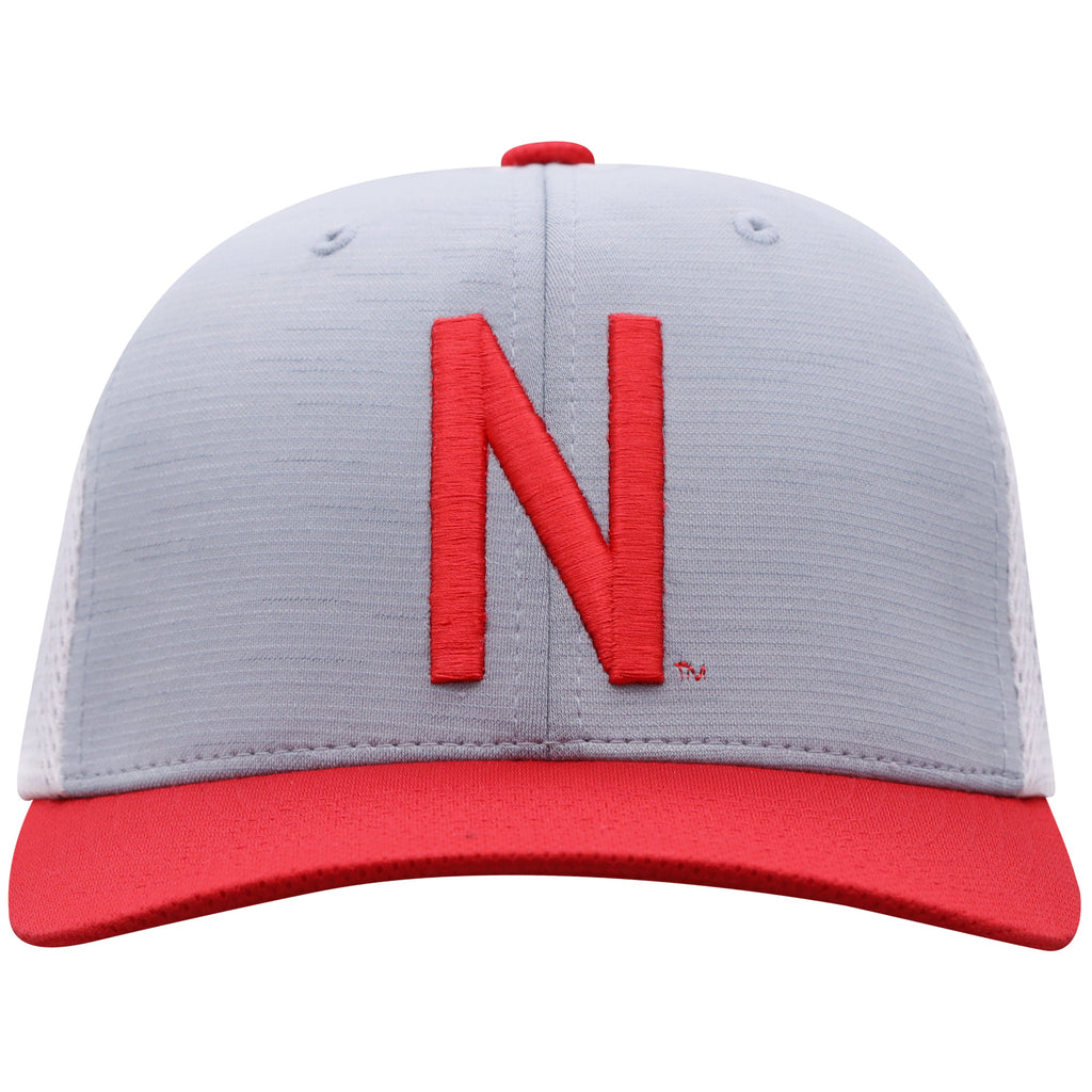 Nebraska Cornhuskers Stamp 3-Tone Flex Fit Hat By Top Of the World for Men product image 2, provided for visual reference