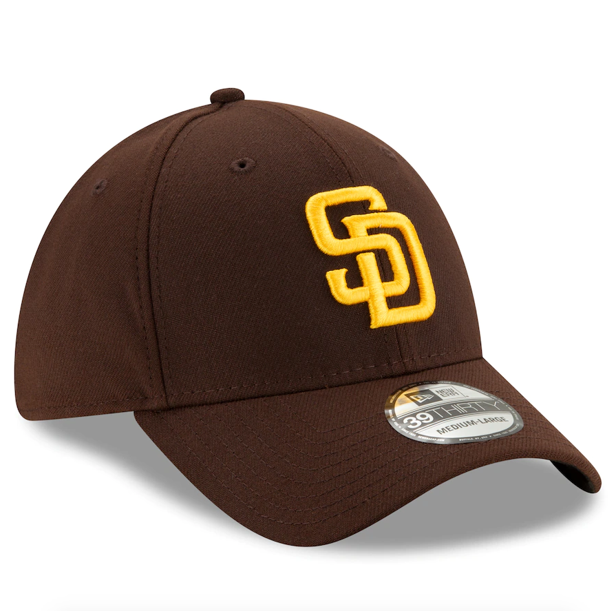 San Diego Padres New Era Brown Team Classic 39THIRTY Flex Hat for Men product image 3, provided for visual reference and