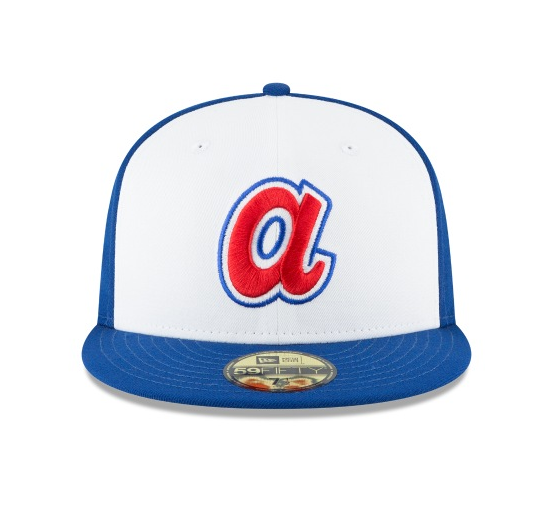 Atlanta Braves Cooperstown Collection White/Royal 59Fifty Fitted Hat for Men product image 2, provided for visual reference