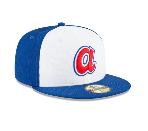 Atlanta Braves Cooperstown Collection White/Royal 59Fifty Fitted Hat for Men product image 3, provided for visual reference