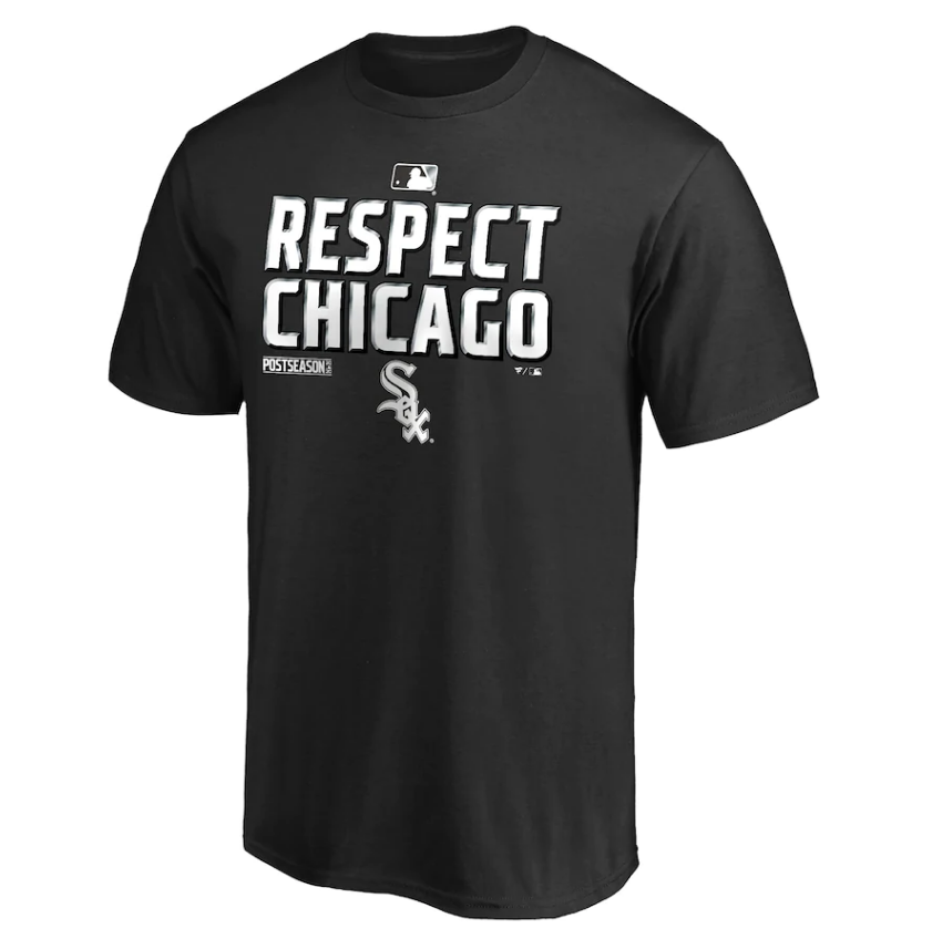 Chicago White Sox Fanatics Branded Black 2020 Postseason Locker Room T-Shirt for Men product image 2, provided for visual