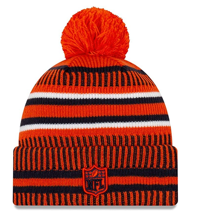 Chicago Bears New Era Navy/Orange 2019 NFL Sideline Home Official Logo Sport Knit Hat for Men product image 2, provided for