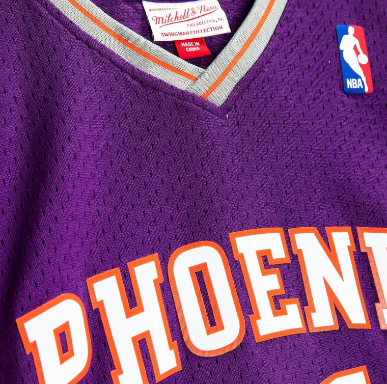 Phoenix Suns Shawn Marion Mitchell & Ness Purple 2001-02 Hardwood Classics Swingman Jersey for Men product image 5, provided
