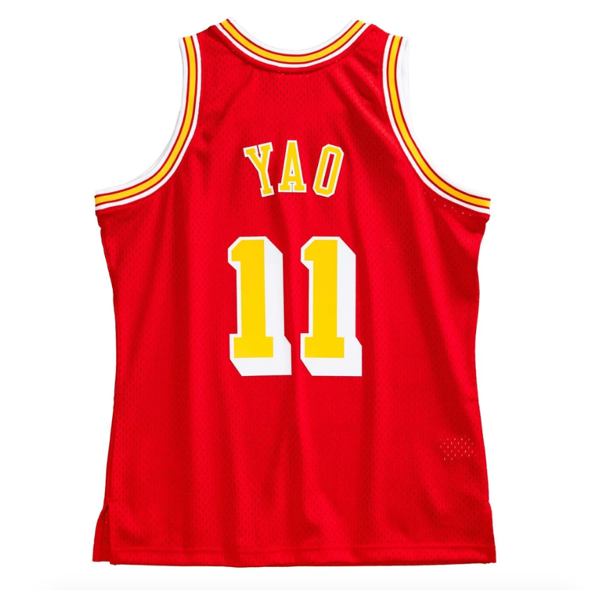 Men’s Yao Ming Houston Rockets 2004-05 Red Swingman Replica Jersey By Mitchell & Ness product image 2, provided for visual