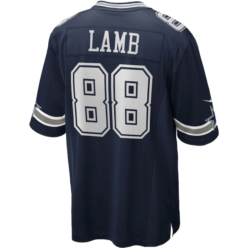 Dallas Cowboys CeeDee Lamb Nike Navy Game Jersey for Men product image 3, provided for visual reference and product detail