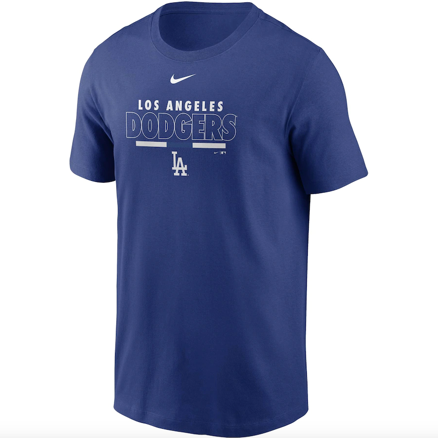 Los Angeles Dodgers Nike Royal Color Bar T-Shirt for Men product image 2, provided for visual reference and product detail