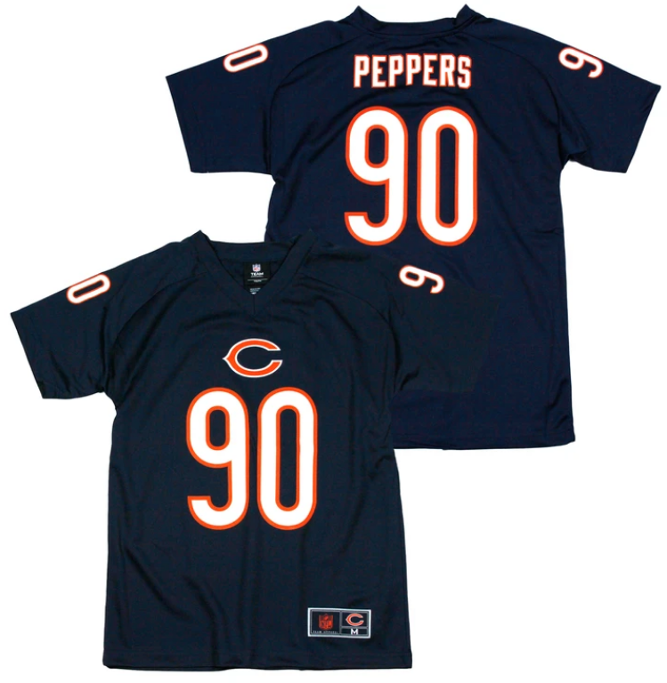 Youth Chicago Bears Julius Peppers Performance Replica Jersey product image 1, provided for visual reference and product