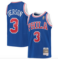 Youth Mitchell & Ness Allen Iverson Royal Blue 1996-97 Hardwood Classics Swingman Throwback Jersey product image 1, provided