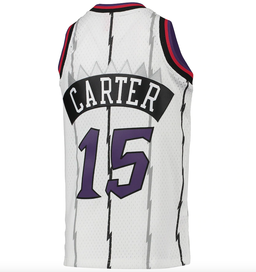 Youth Toronto Raptors Vince Carter Mitchell & Ness White 1998-99 Hardwood Classics Swingman Throwback Jersey product image
