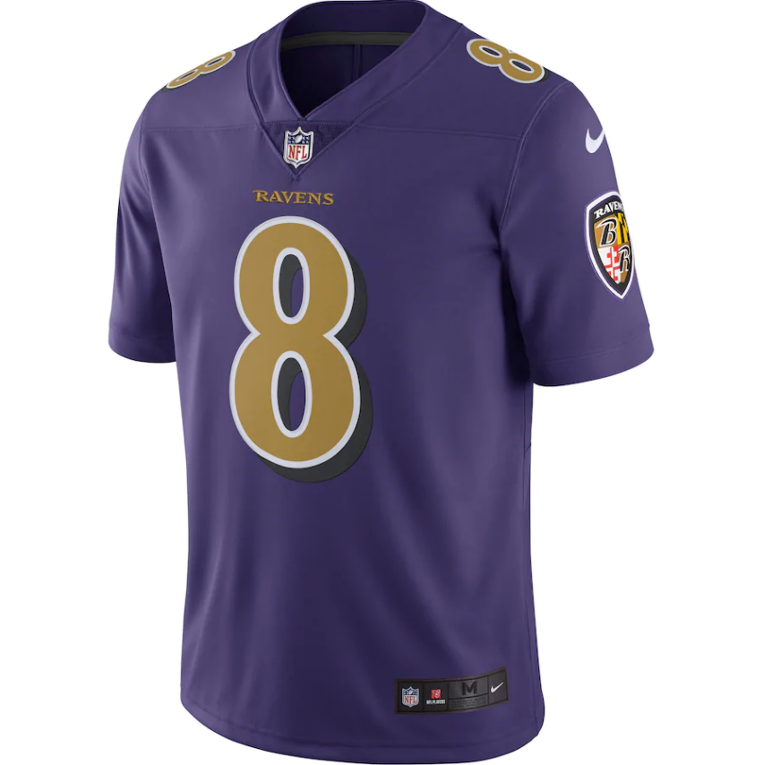 Baltimore Ravens Lamar Jackson Nike Purple Color Rush Vapor Limited Jersey for Men product image 2, provided for visual