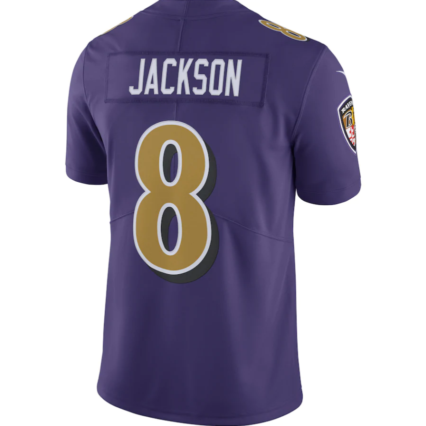 Baltimore Ravens Lamar Jackson Nike Purple Color Rush Vapor Limited Jersey for Men product image 3, provided for visual